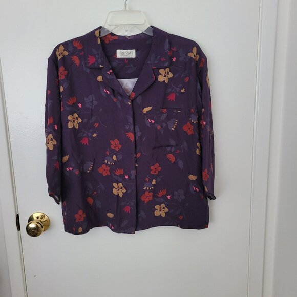 TOAST Women 100% Silk 3/4 Sleeve Button Blouse - Picture 1 of 4